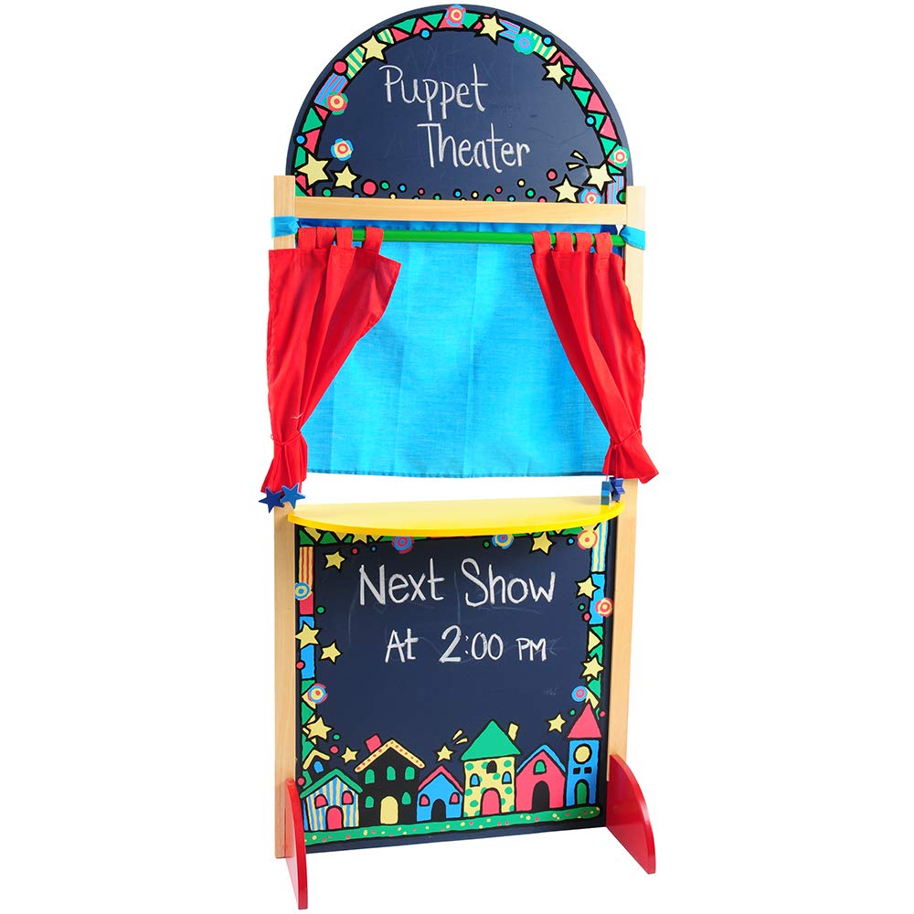 Kid Sized Hardwood Puppet Theater Chalkboard