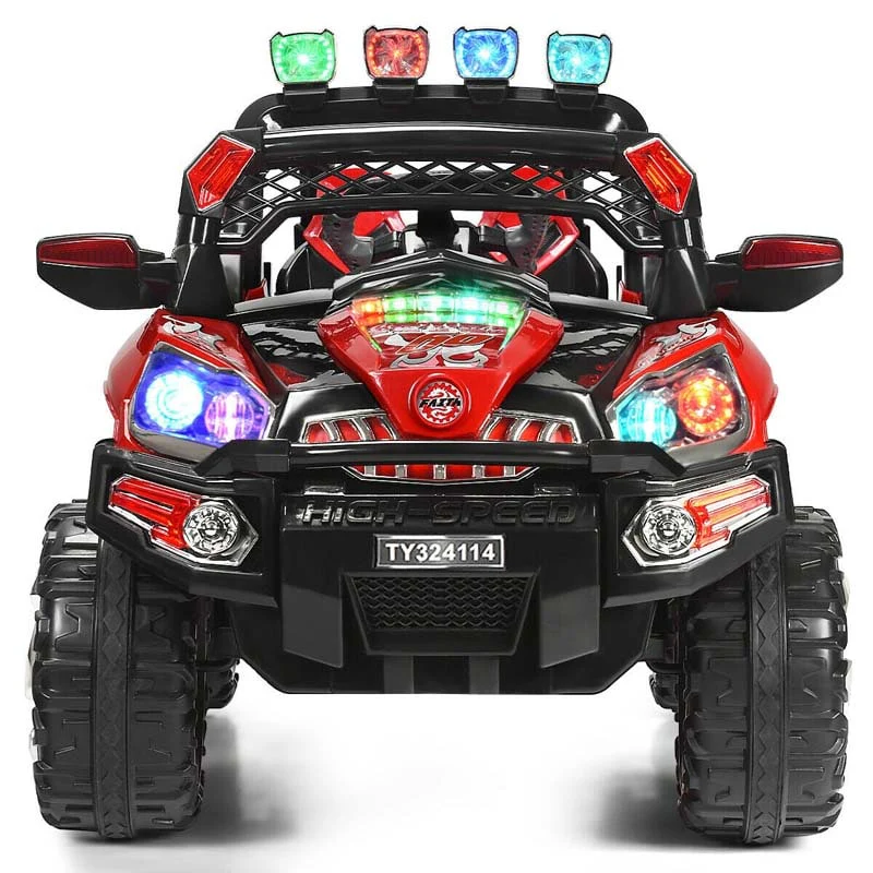 Kids Ride On Truck Suv 12V Battery Powered Electric Riding Toy Car With Colorful Led Lights Amp Remote Control