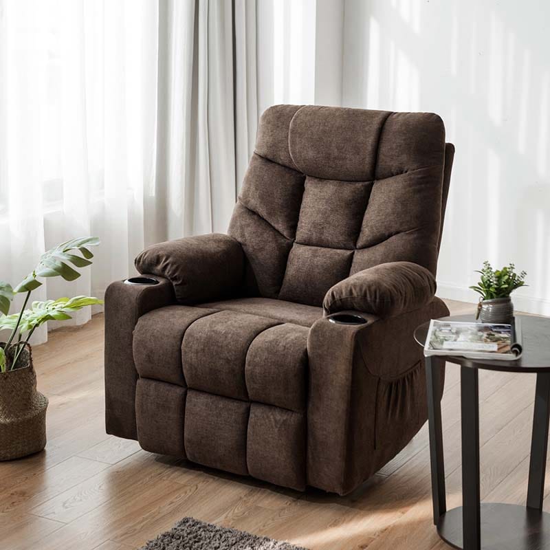 Heated Power Lift Recliner Fabric Massage Reclining Sofa Elderly Lift Chair With 8 Point Massage 2 Side Pockets Cup Holders Usb Port - Comfortable And Ergonomic Design