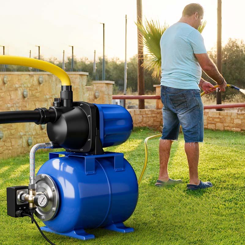 1200W 16Hp Shallow Well Pump With Pressure Tank 1000Gph Booster Water Pump Garden Farm Irrigation Jet Pump