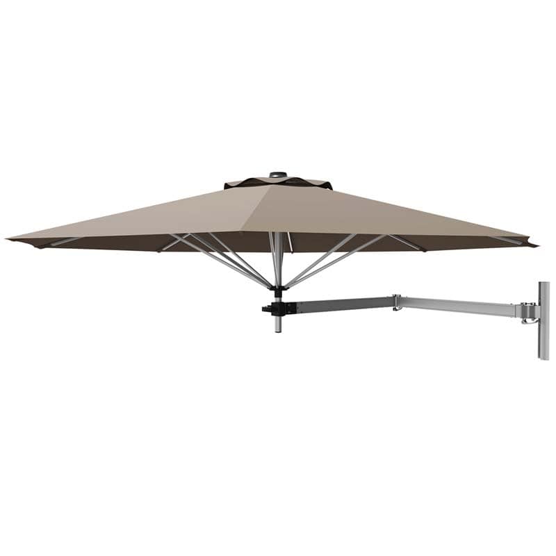 8 Ft Patio Wall Mounted Umbrella With Adjustable Pole Outdoor Tilting Sunshade Umbrella With Wind Vent