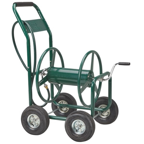 Best Garden 300 Ft. x 5/8 In. Green Metal 4-Wheel Portable Hose Reel