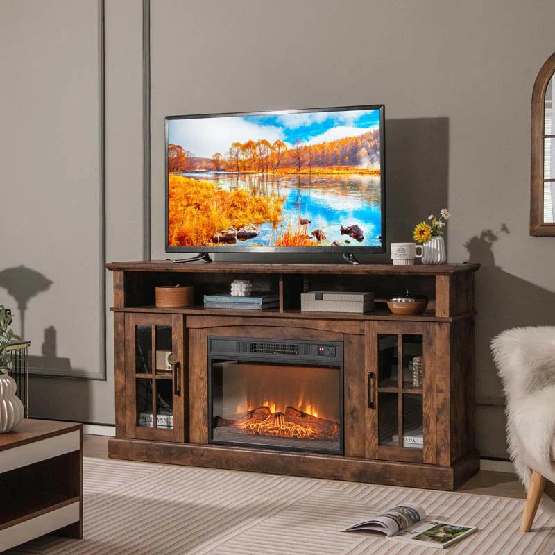 23Quot Electric Fireplace Insert 1400W Recessed Fireplace Heater With 3 Led Realistic Flame Effects Remote Control 6H Timer