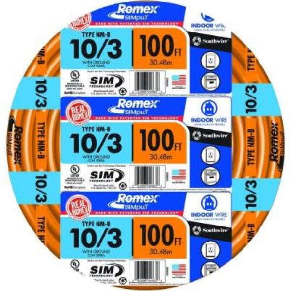 Romex 100 Ft. 10/3 Solid Orange NMW/G Electrical Wire