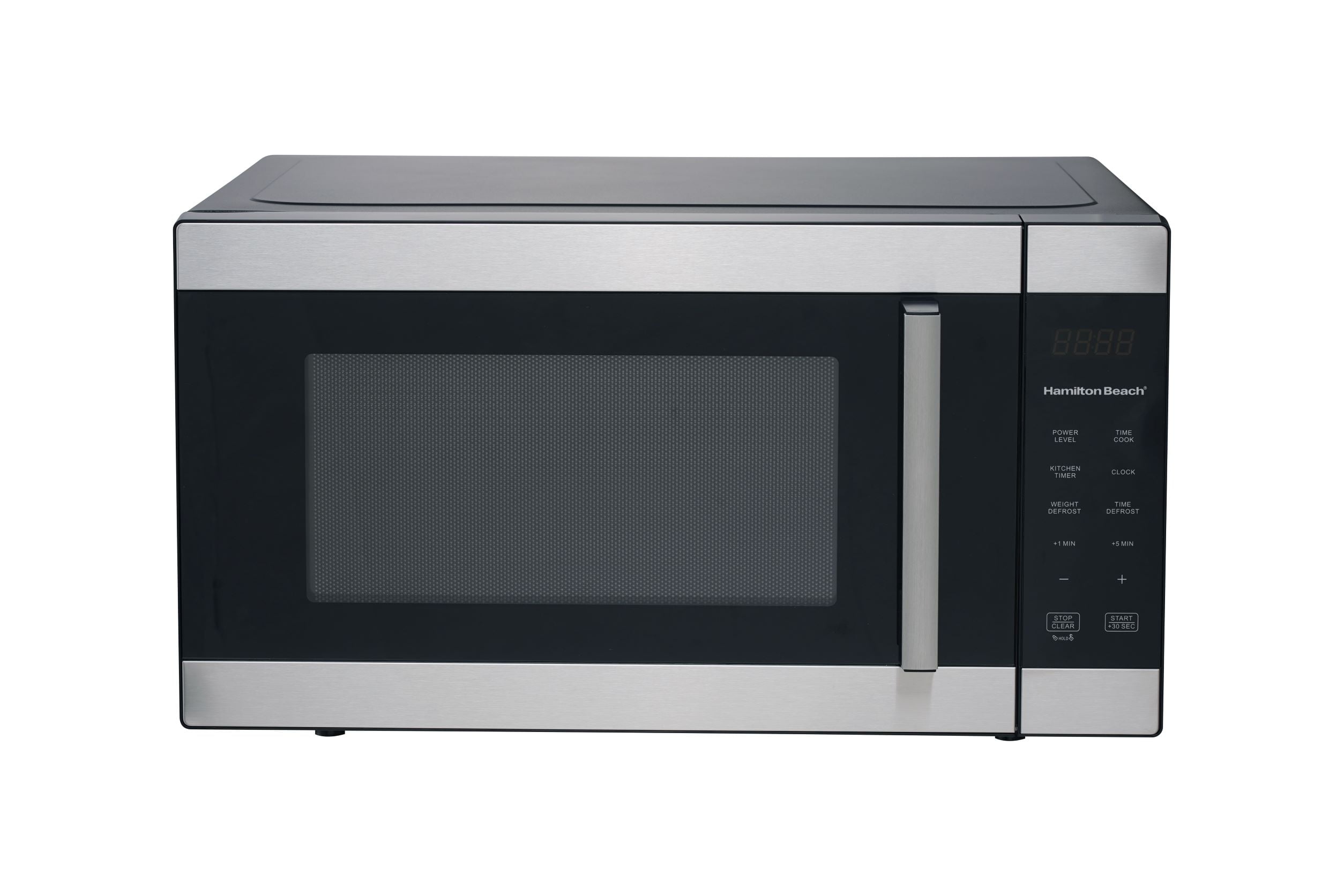 Hamilton Beach 1.6 Cu ft Stainless Steel Countertop Microwave Oven, 1100W, Sensor Cook, LED Display