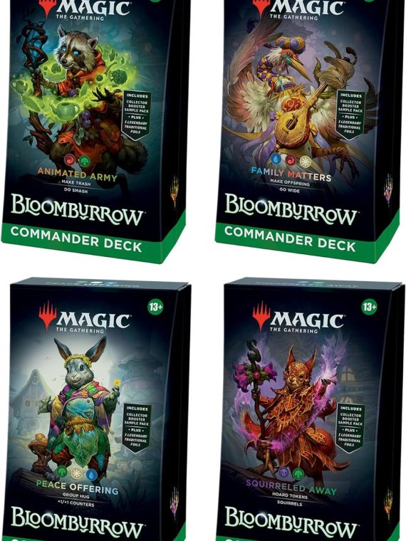 2024 Magic: The Gathering Bloomburrow Commander Deck Bundle �C Includes All 4 Decks (Animated Army  Family Matters  Peace Offering  and Squirreled Away)