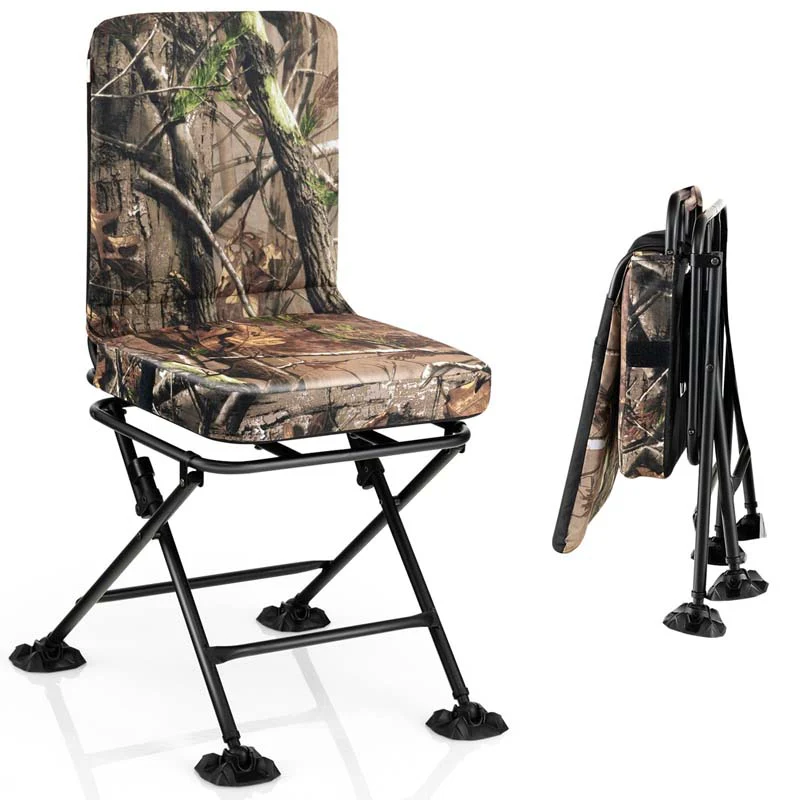 360Deg Swivel Hunting Blind Chair With All Terrain Duck Feet 330Lbs Capacity Folding Silent Deer Hunting Chair Portable Ground Blind Chair - Comfortable And Ergonomic Design