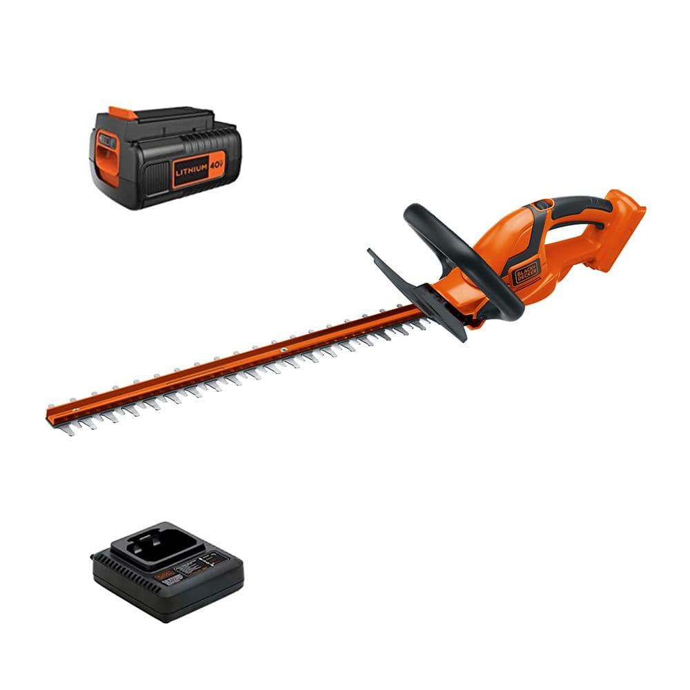 BLACK+DECKER 40V MAX Cordless Battery Powered Hedge Trimmer Kit with (1) 1.5Ah Battery & Charger LHT2436