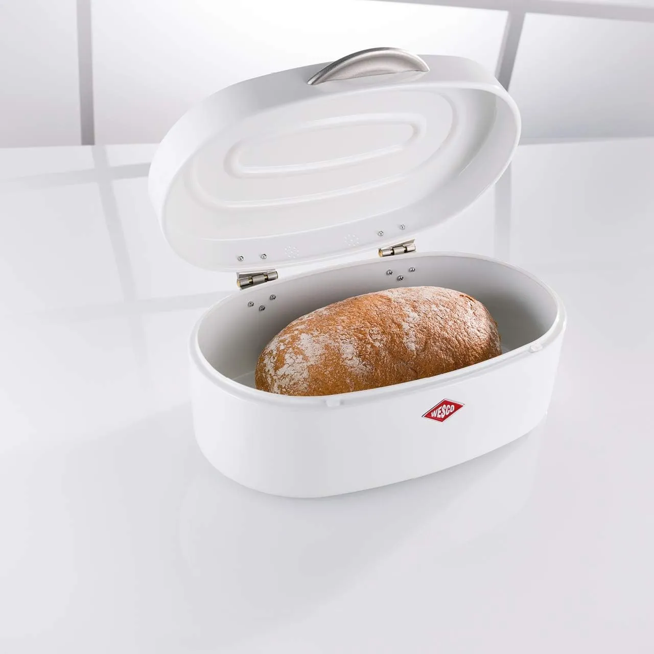 Single Breadbox Elly Steel Bread Box, Red, 32 x 19.4 x 14 cm