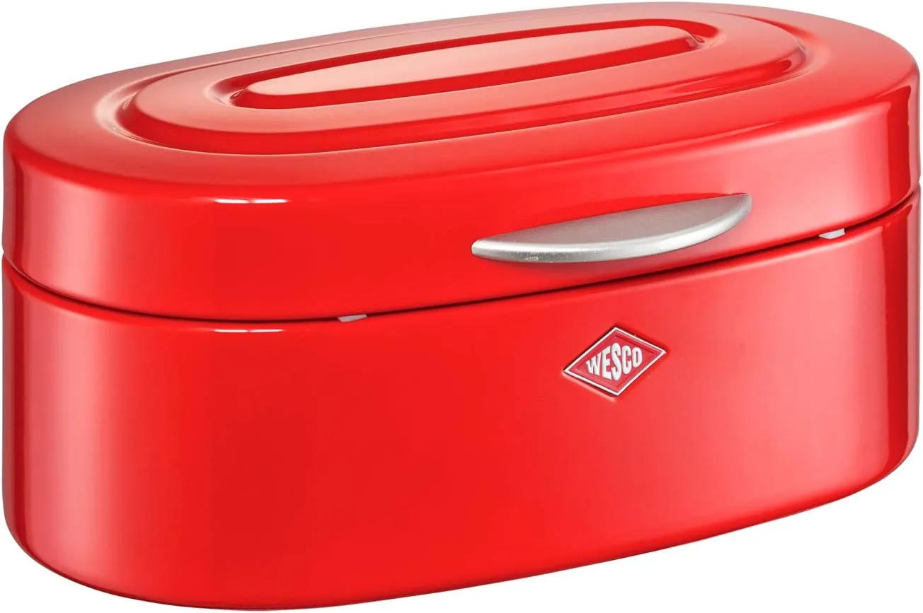 Single Breadbox Elly Steel Bread Box, Red, 32 x 19.4 x 14 cm