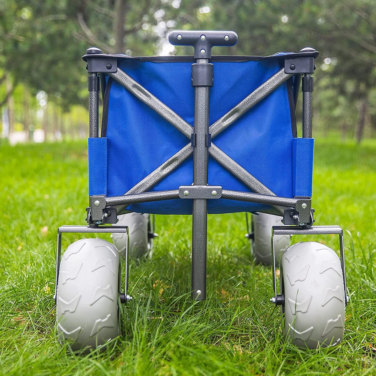 Sorin Outdoor Heavy Duty Foldable Beach Cart with Balloon Wheels �C Easy Setup, Durable Fabric, Versatile Use for Sand and Camping