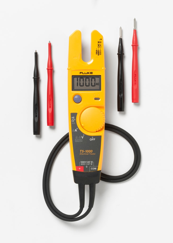 Fluke T5-1000 100 Amp 1000-Volt Digital Voltage/Continuity/Gfci Voltage Tester (Battery Included) T5-1000