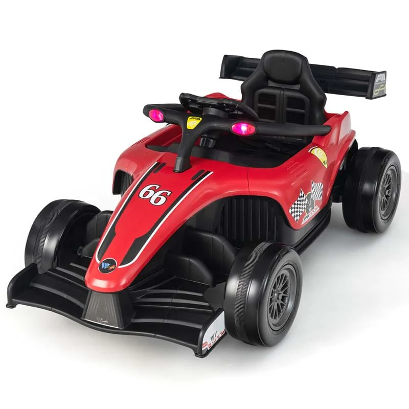 Kids Ride On Formula Racing Car 12V Battery Powered Electric Racing Truck With Shock Absorbing Wheels