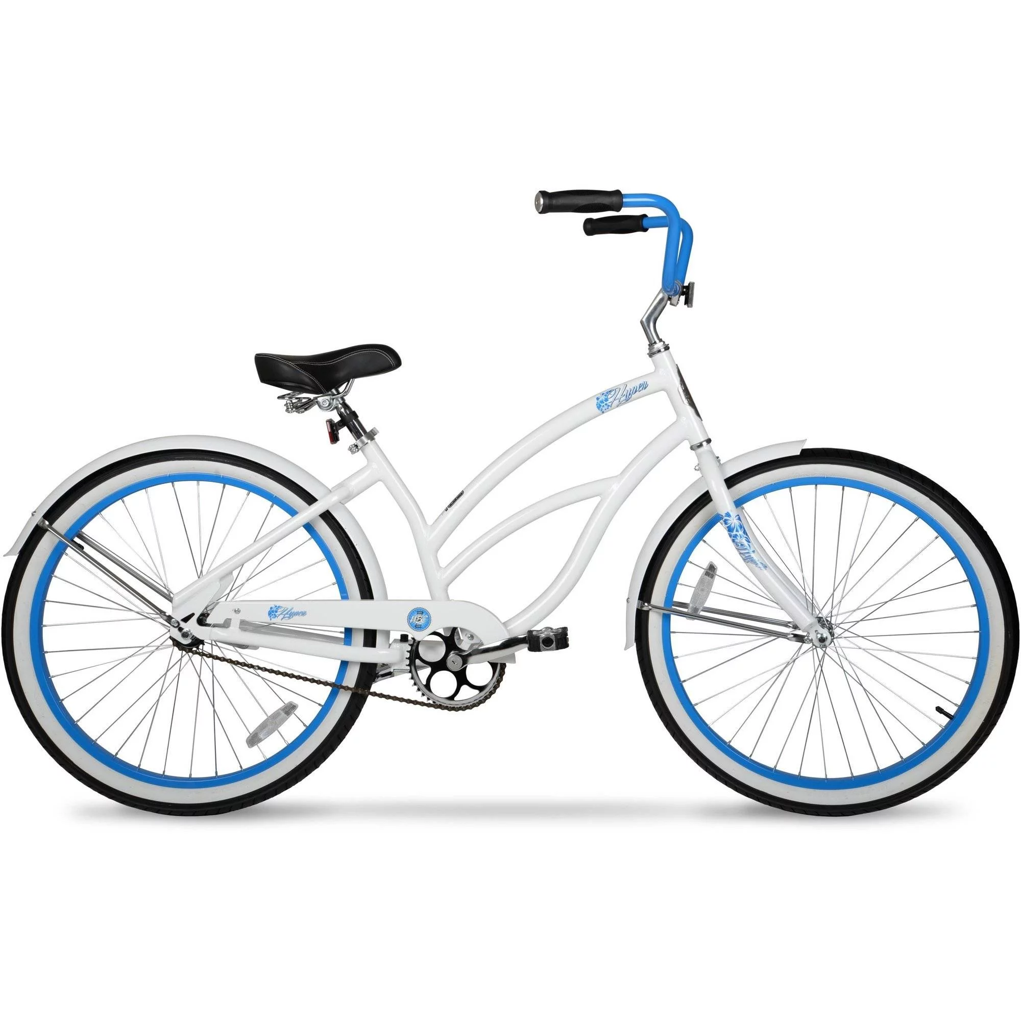 Hyper Women��s 26��� Beach Cruiser Bike, Lightweight Aluminum, Single Speed, White/Blue