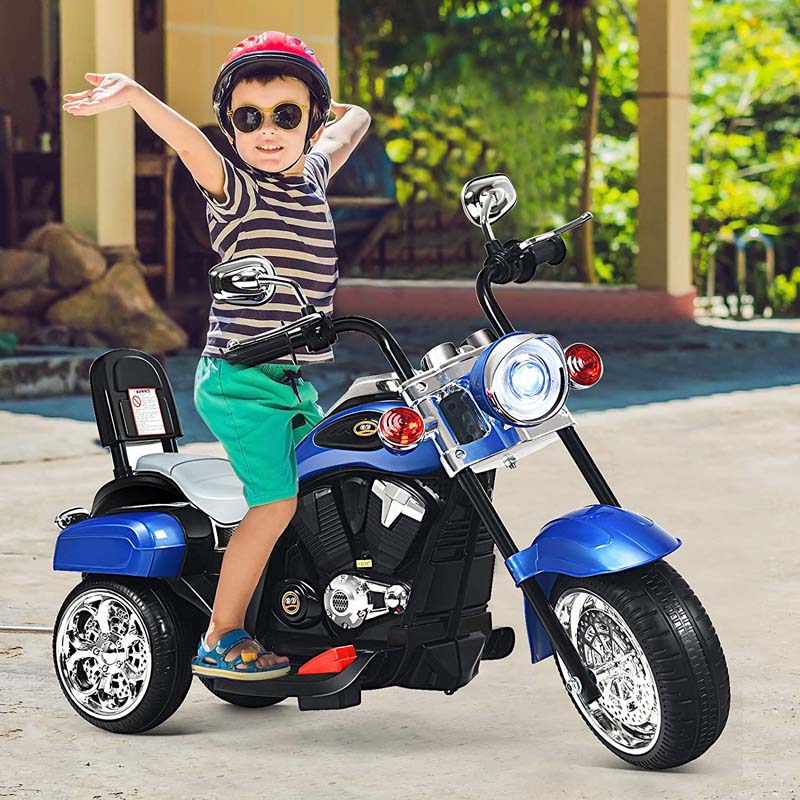 3 Wheel Kids Ride On Chopper Style Motorcycle 6V Battery Powered Kids Motorbike Trike Toy With Horn Amp Headlight