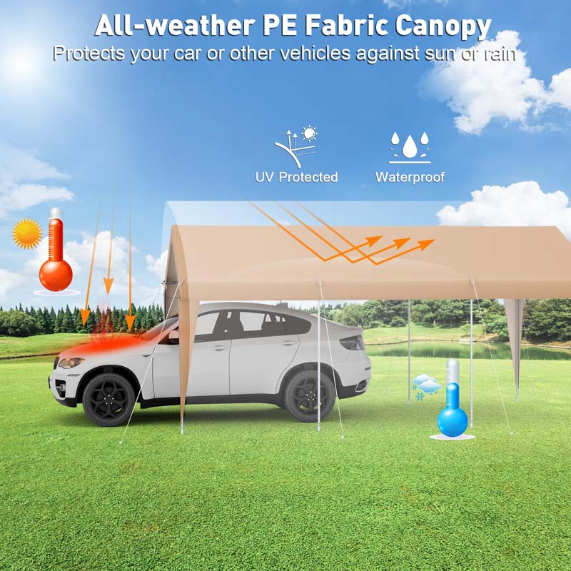 10 X 20 Ft Heavy Duty Carport Portable Garage Tent With Steel Frame Amp Sidewalls Outdoor Car Canopy Shelter For Truck Suv Boat