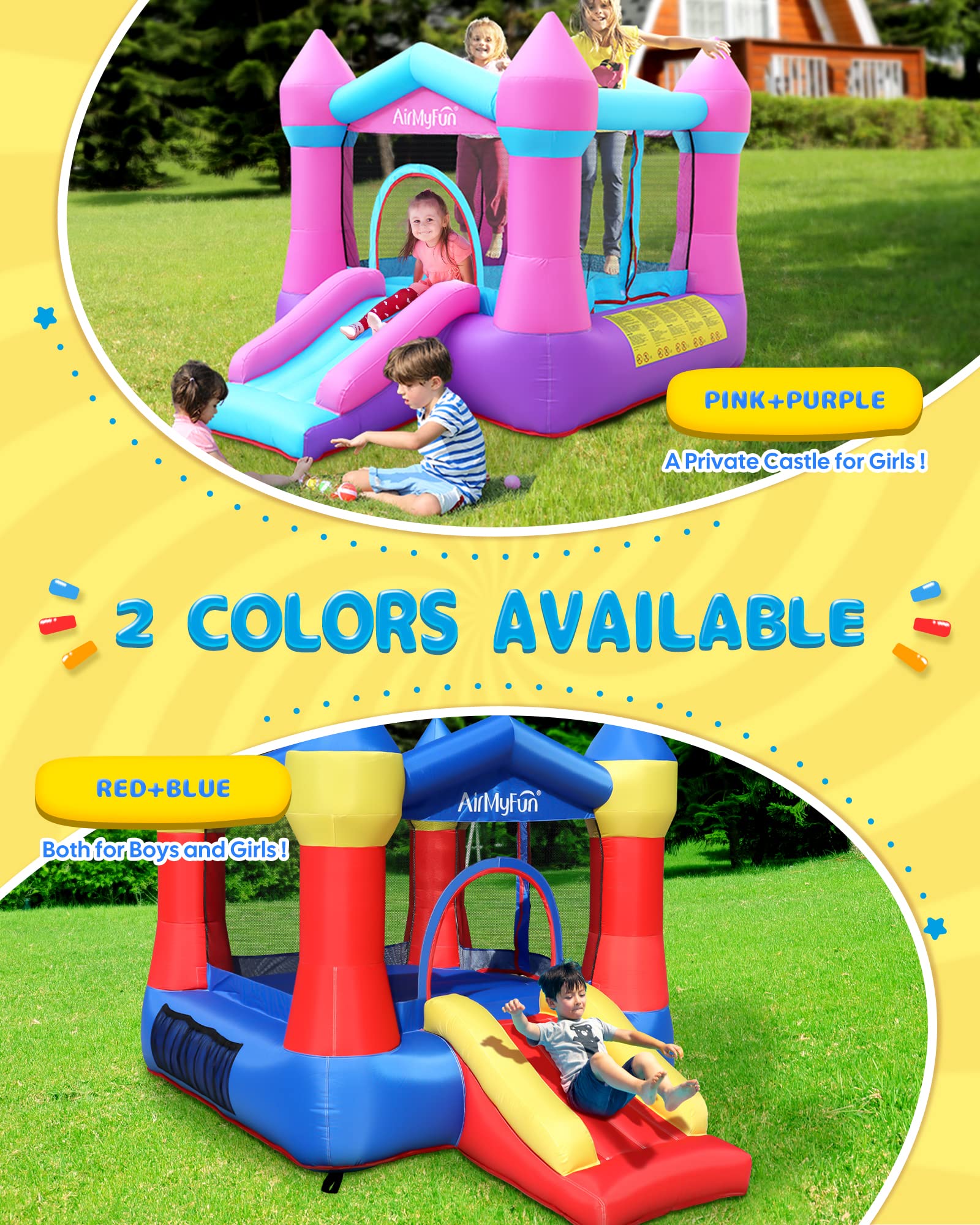 AirMyFun Inflatable Playhouse Including Bouncing
