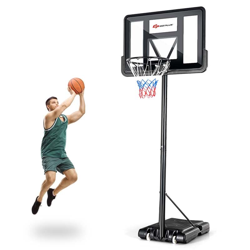 Portable Basketball Hoop Outdoor 45 10Ft Height Adjustable Basketball Goal System With 44Quot Backboard Amp Wheels
