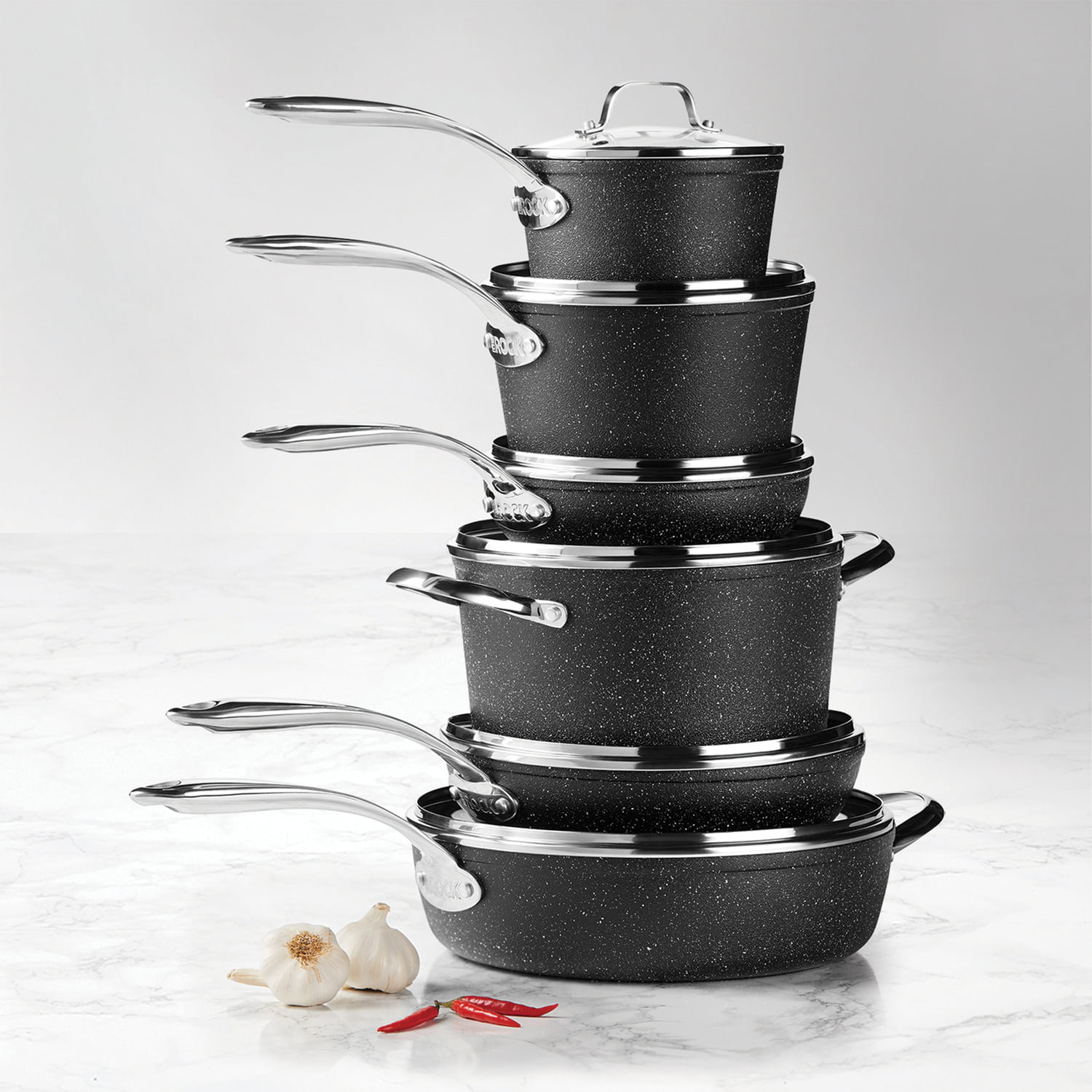 THE ROCK by Starfrit 060710-001-0000 12 Piece Cookware Set