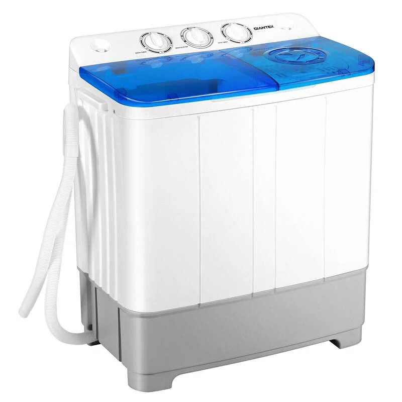 22 Lbs 2 In 1 Portable Washing Machine With Drain Pump Twin Tub Top Load Washer Dryer Combo For Rv Apartment