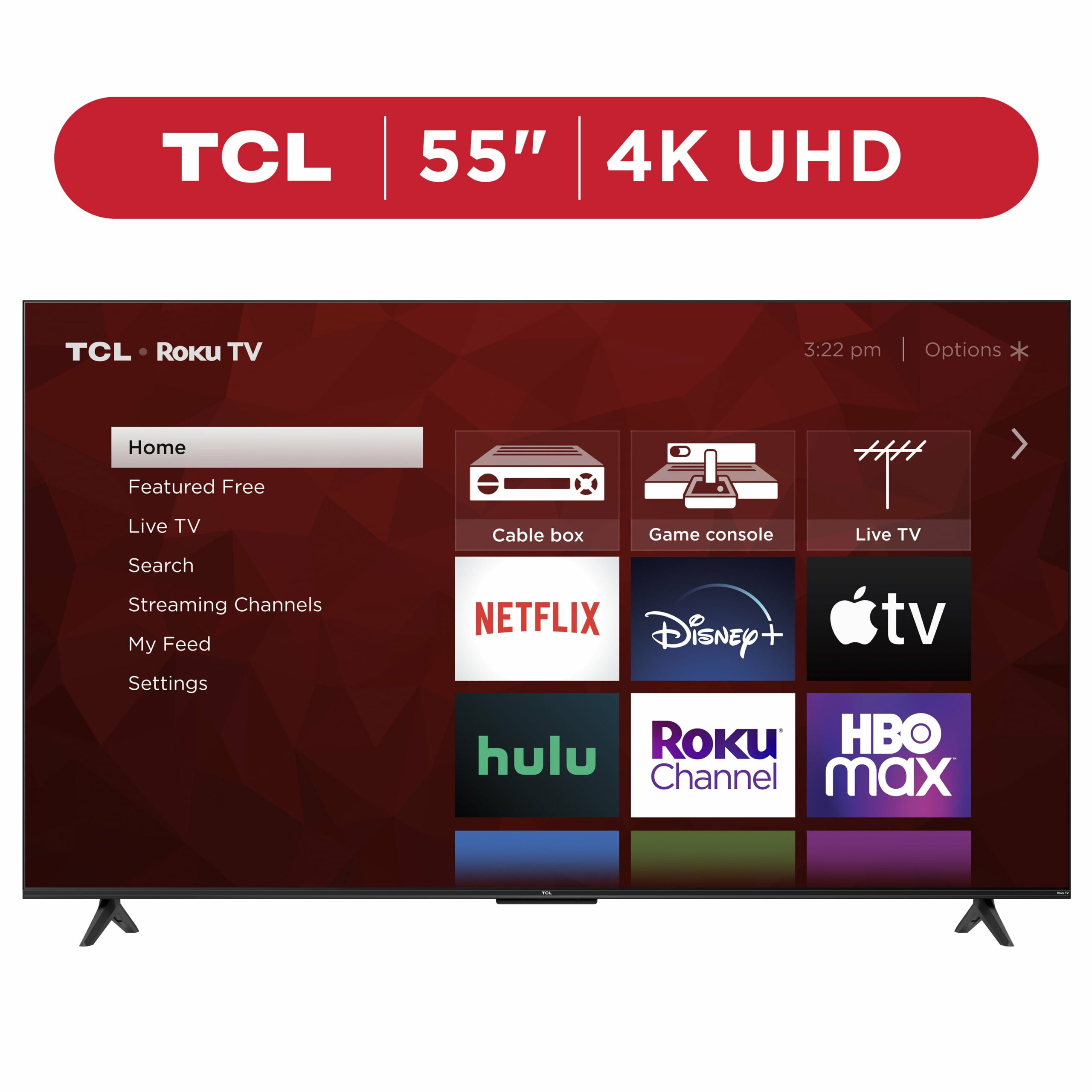 TCL 55��� 4-Series 4K UHD HDR Smart TV with Roku, Voice Control, and Apple AirPlay