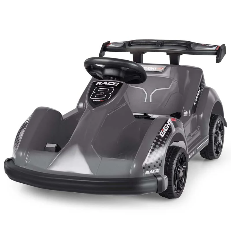 Kids Ride On Go Kart 6V Battery Powered 4 Wheel Racer Rc Toy Car With Bumper Amp Music