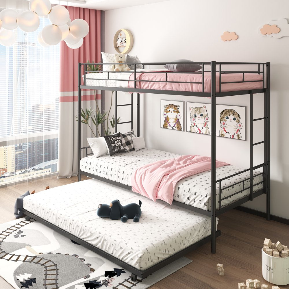 Segmart Metal Twin Bunk Beds with Trundle Bed for Kids Adults Teens