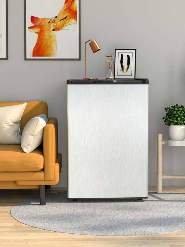 30 Cuft Compact Upright Freezer Single Door Refrigerator With Stainless Steel Door