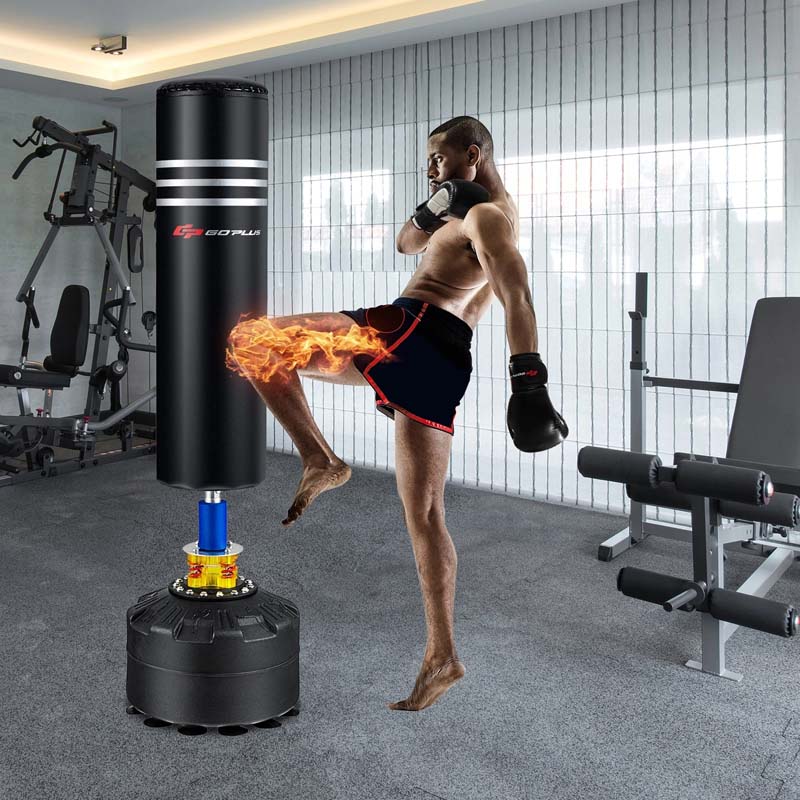 70Quot Freestanding Punching Bag 220Lbs Heavy Boxing Bag With Gloves Shock Absorber 12 Suction Cup Base