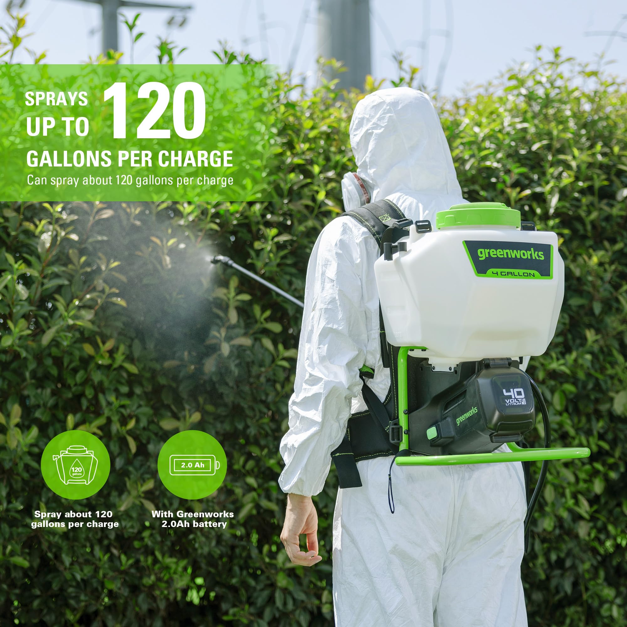 Greenworks Cordless Backpack Spraying Cleaning
