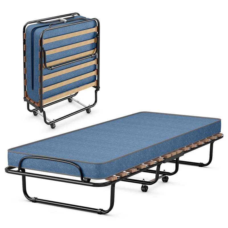 75Quot X 32Quot Rollaway Bed With Mattress Portable Guest Bed Folding Sleeper Bed Cot