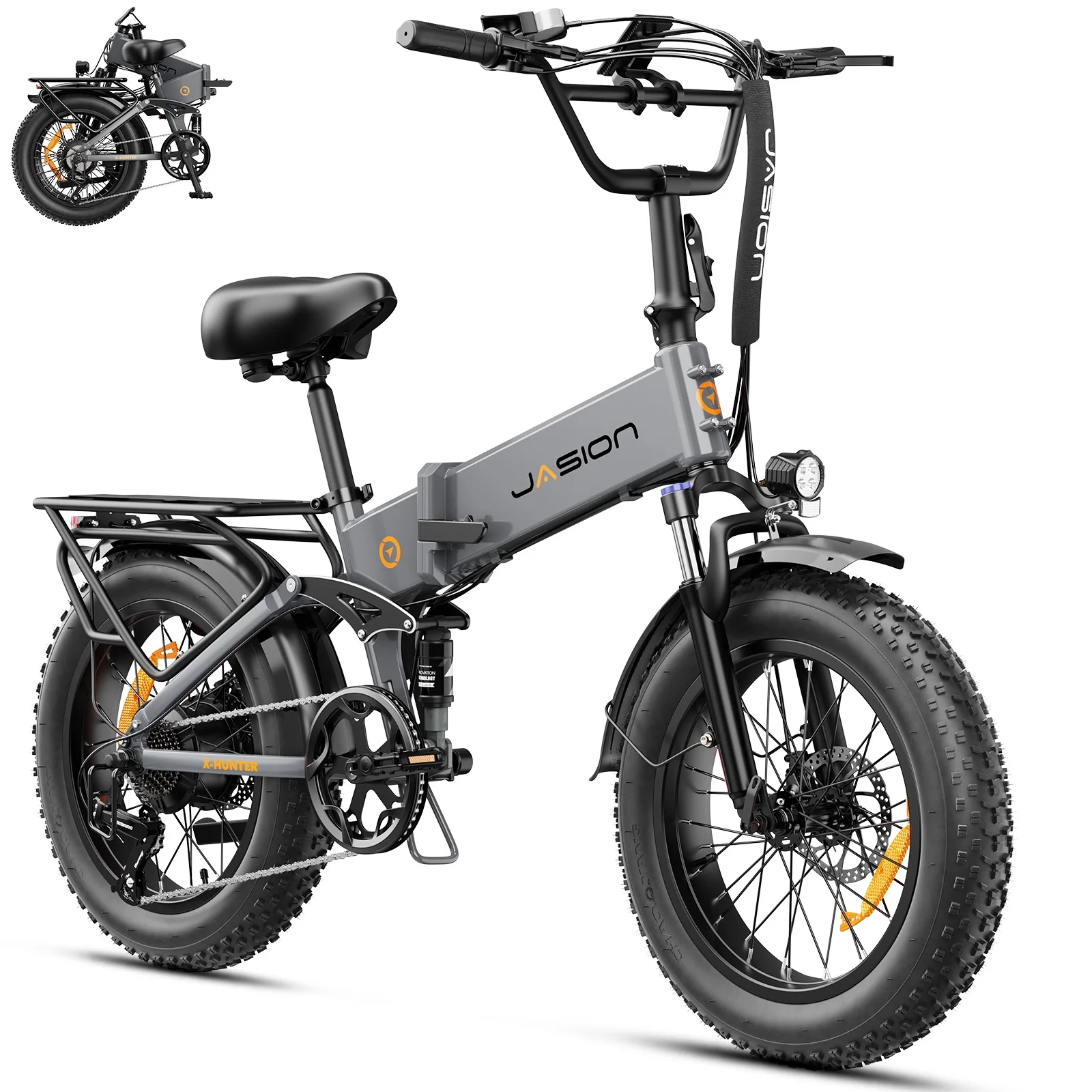 Jasion X-Hunter Electric Bike for Adults, 750W Motor Electric Bicycle with 48V 13AH Removable Battery, 20