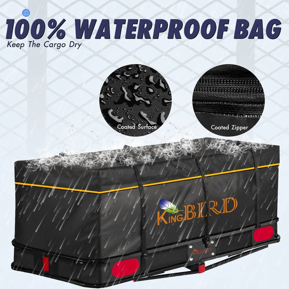King Bird 60���x24���x6��� Folding Hitch Cargo Carrier with Waterproof Bag & Straps, 550 lbs Capacity, Fits 2��� Receiver