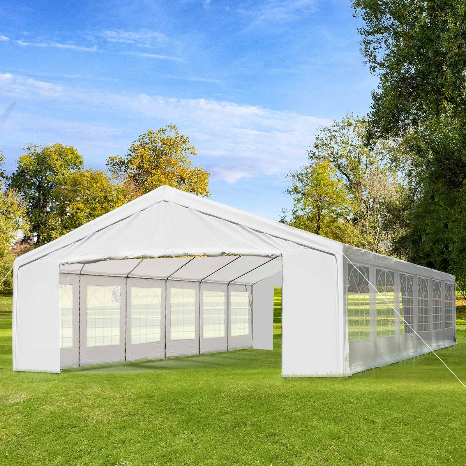Outsunny 40��x20�� Heavy Duty Party Tent with Removable Sidewalls & Windows, White