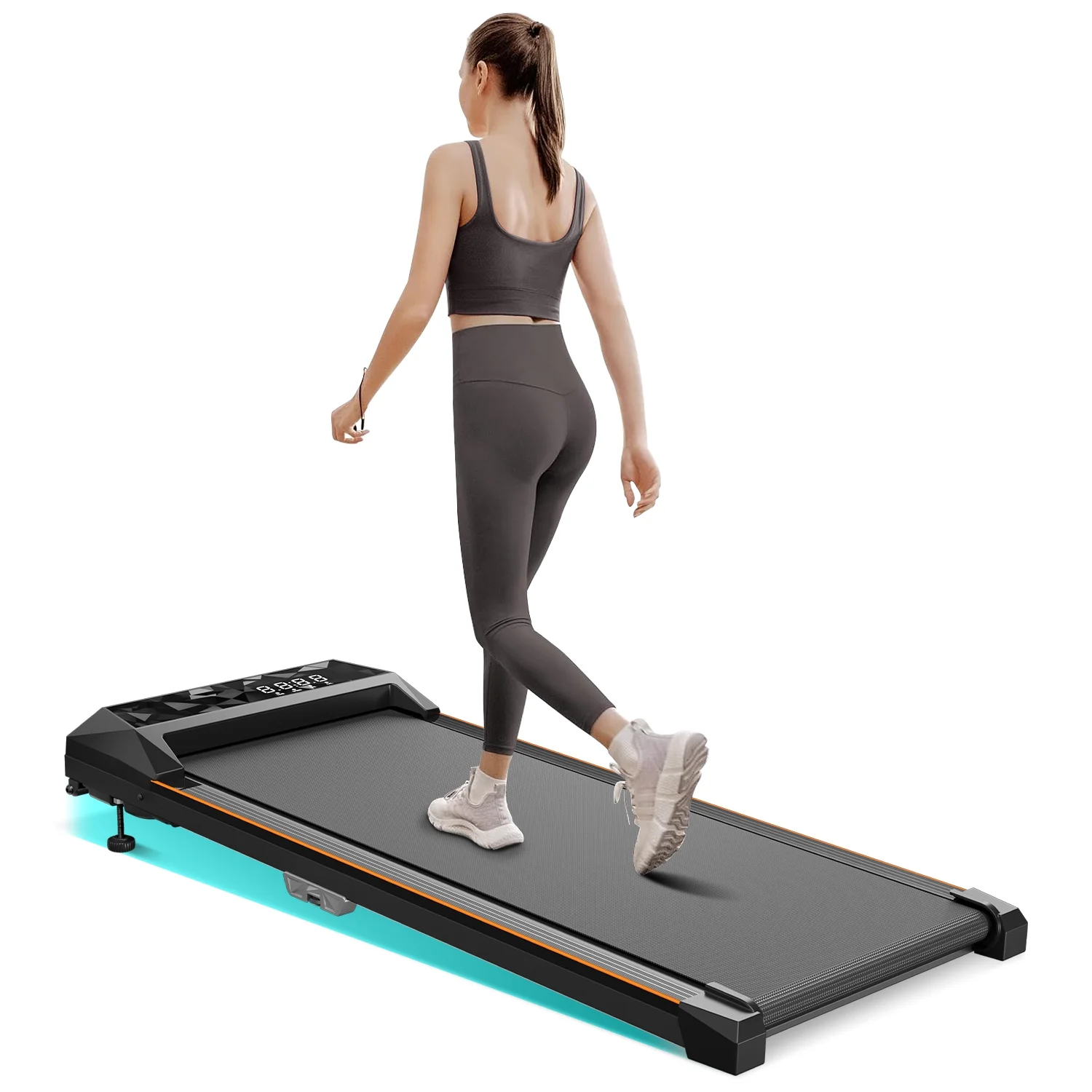 CoolHut Walking Pad, Under Desk Treadmill, 4 in 1 Home/Office Treadmill, No Installation, Low Noise, LED Display, 265 lb. Capacity with Remote Control