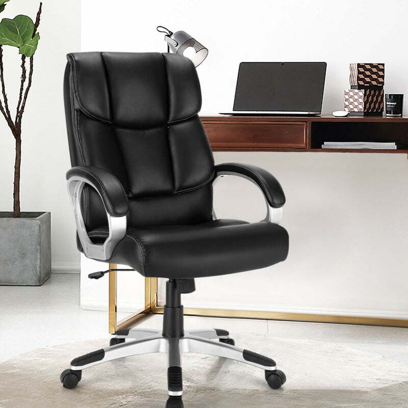 350 Lbs Big Amp Tall Office Chair Leather High Back Executive Chair Adjustable Swivel Computer Task Desk Chair - Comfortable And Ergonomic Design