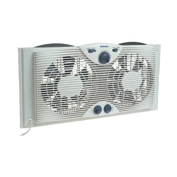 Holmes HAWF2041 Dual Blade Window Fan with Thermostat, 3 Speeds, Fits 24-37��� Windows, White