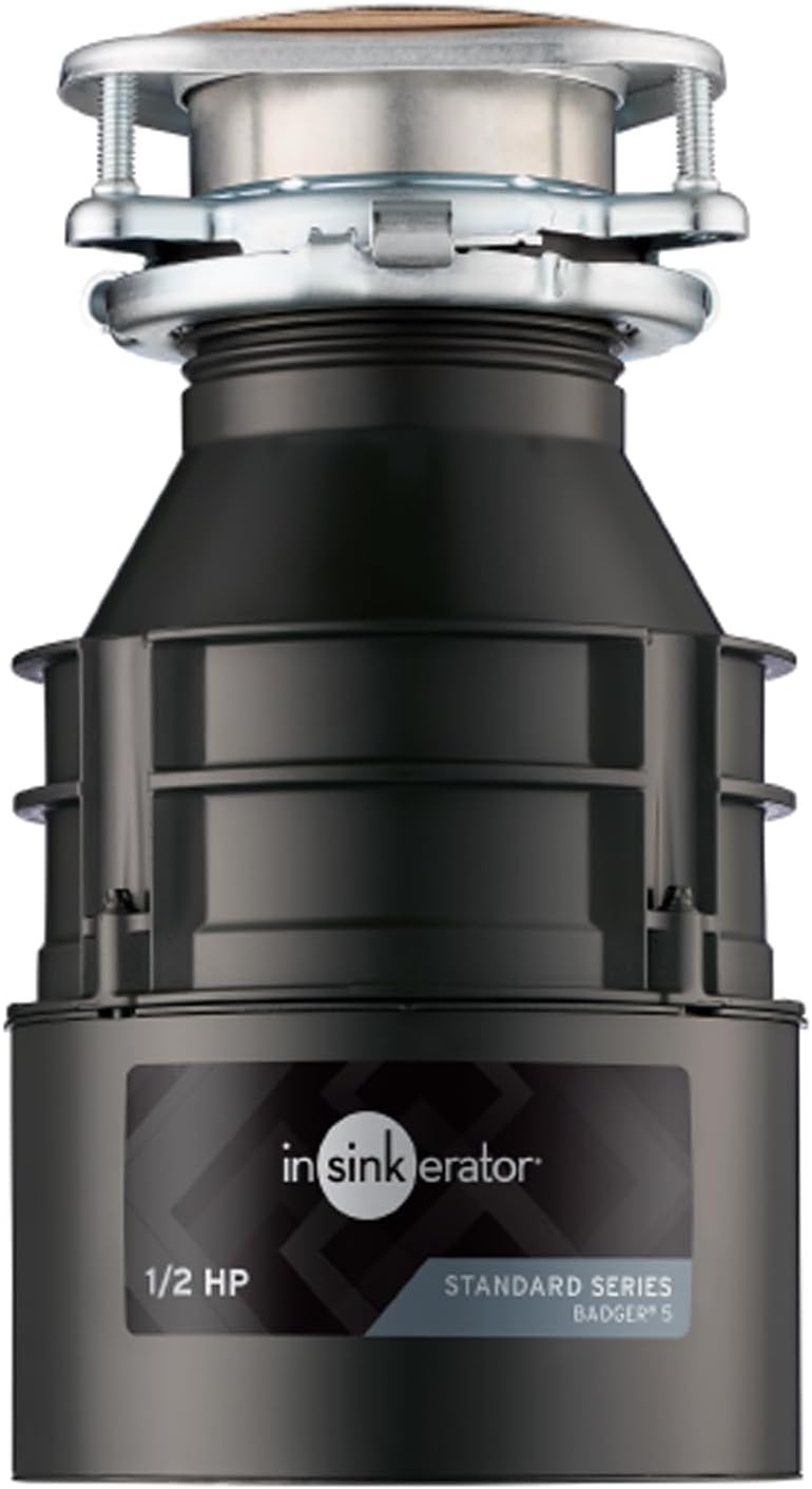 InSinkErator Badger 5 Garbage Disposal, 1/2 HP Continuous Feed, Durable Steel, Easy Install