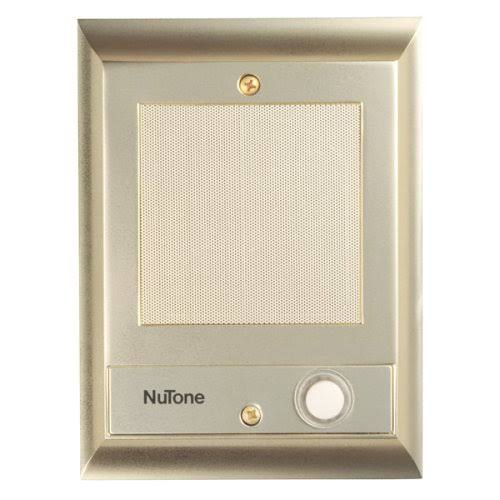 Nutone IS-69PB Intercom Door Speaker, Polished Brass, Weather-Resistant, Lighted Pushbutton
