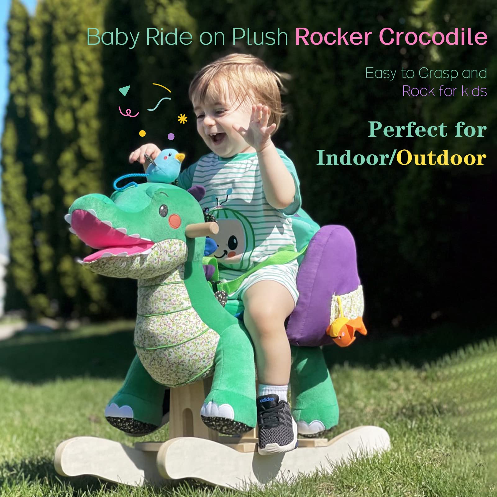 Labebe Rocking Stuffed Crocodile Outdoor