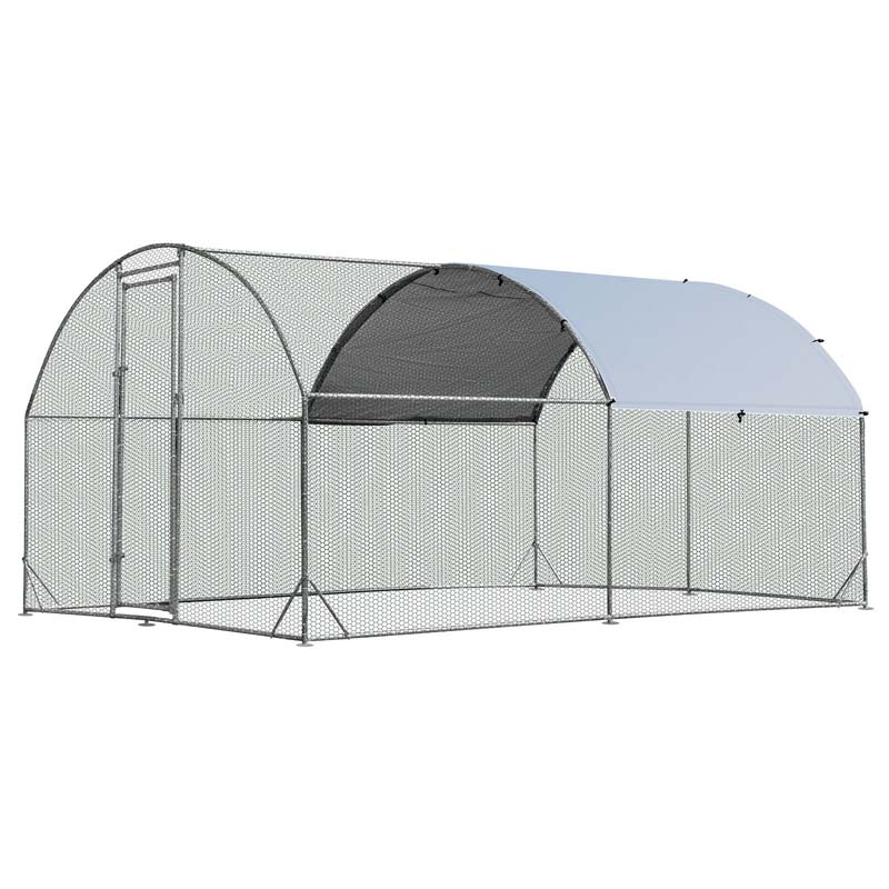 125 Ft Large Metal Chicken Coop Walk In Dome Poultry Cage Hen Run House Rabbits Habitat Cage With Cover - Waterproof Protective Cover