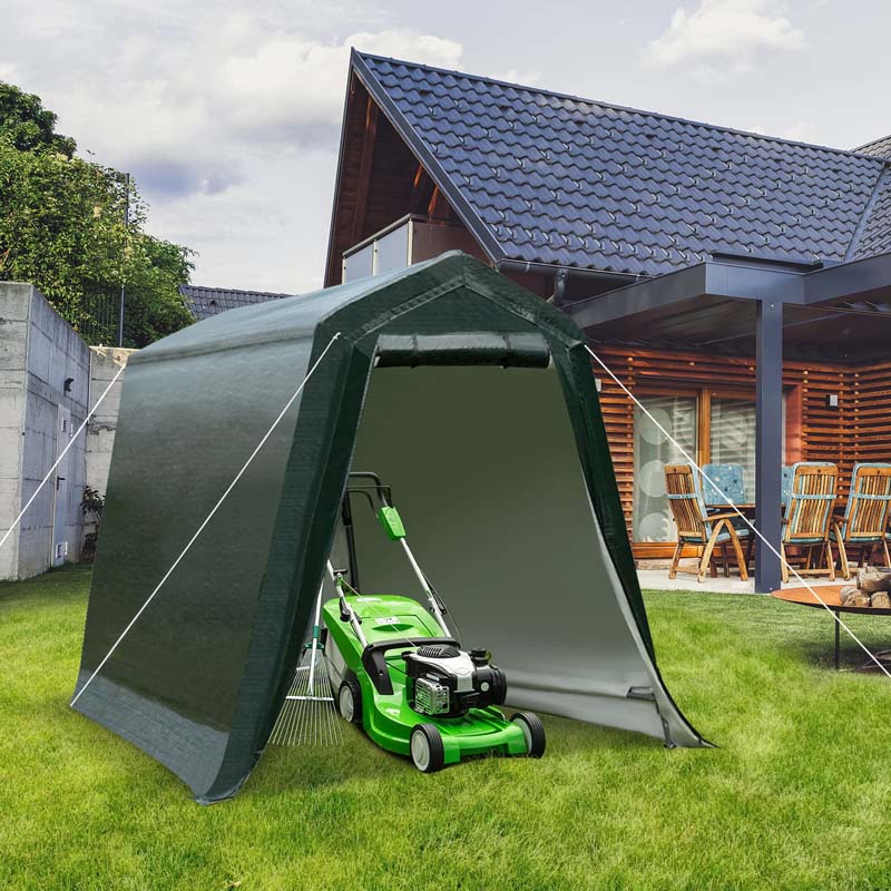 6 X 8 Ft Heavy Duty Steel Enclosed Carport Car Tent Canopy Outdoor Garage Storage Shelter Shed With Waterproof Ripstop Cover - Waterproof Protective Cover