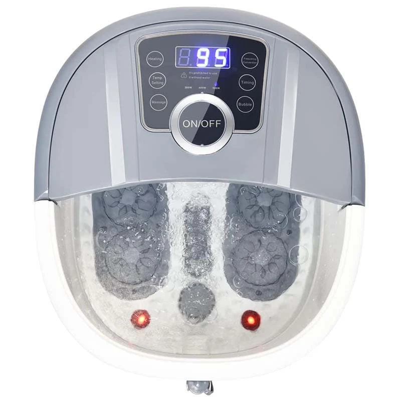 Heated Foot Spa Bath Massager With Bubbles 16 Pedicure Shiatsu Roller Massage Points Electric Foot Soaker Tub