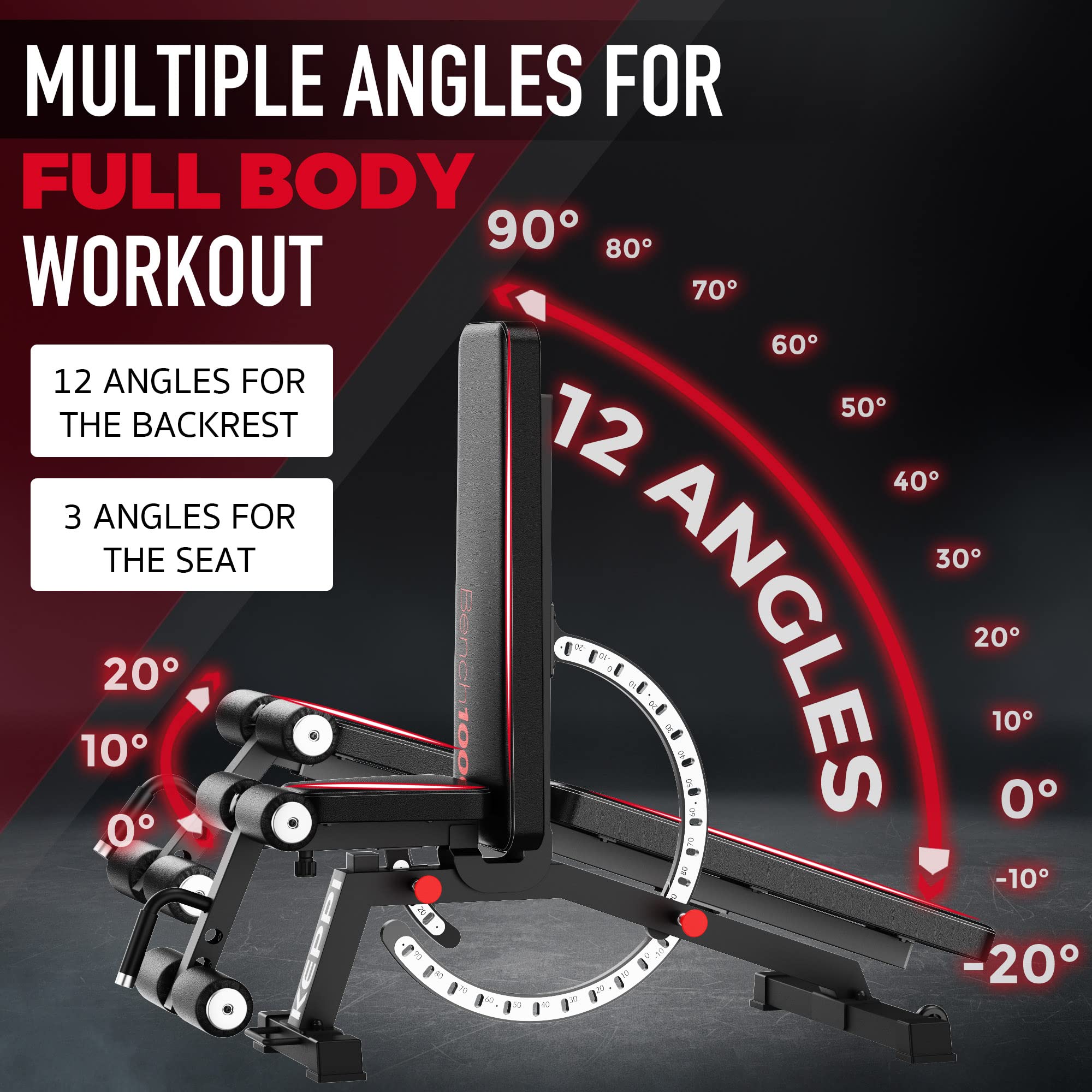 Keppi Bench Bench1000 Adjustable Strength Removable