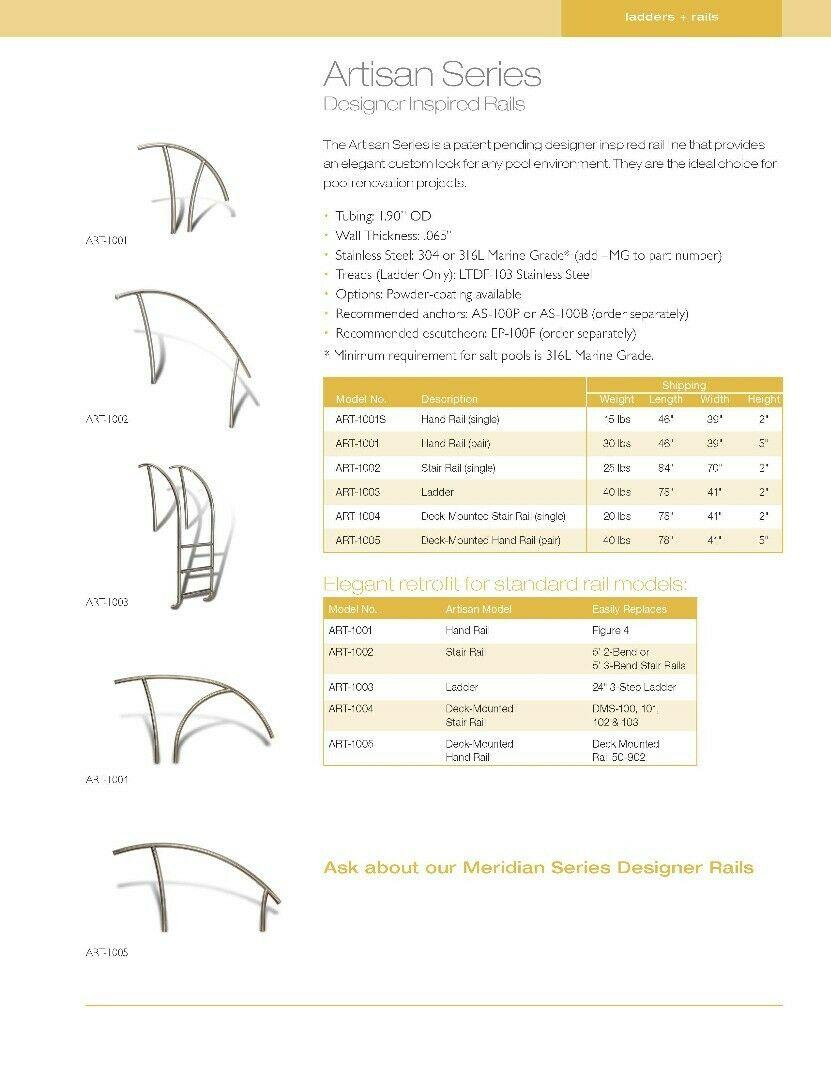 Single Pool Handrail SR Smith Artisan Designer Series (ART 1004)