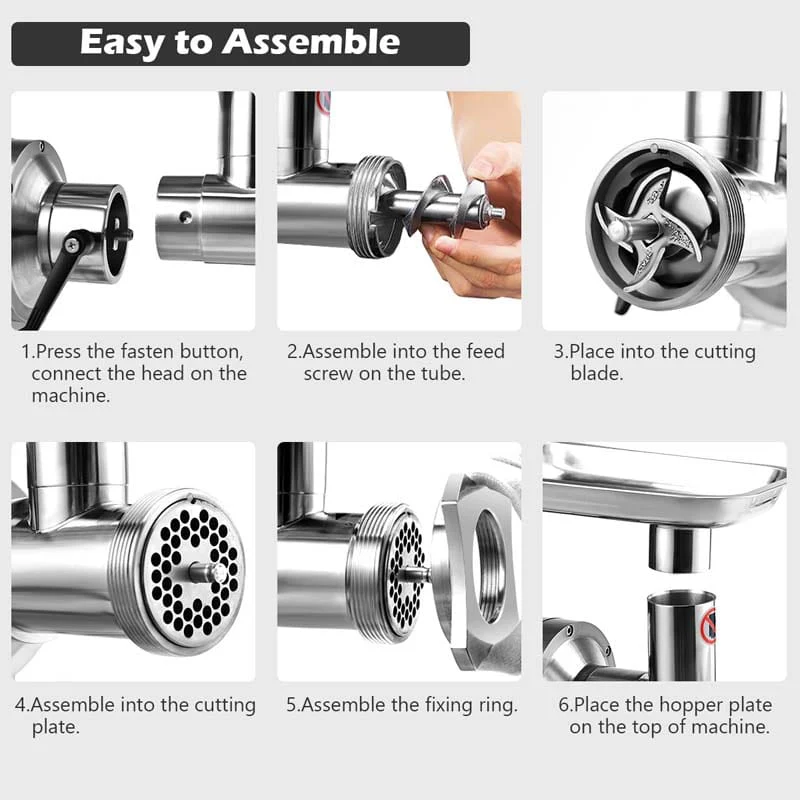 Heavy Duty 550Lbh 1100W Commercial Grade Meat Grinder Stainless Steel Electric Food Grinder Processer