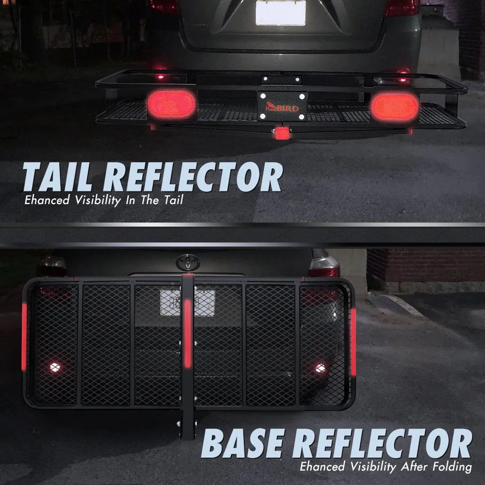 King Bird 60���x24���x6��� Folding Hitch Cargo Carrier with Waterproof Bag & Straps, 550 lbs Capacity, Fits 2��� Receiver