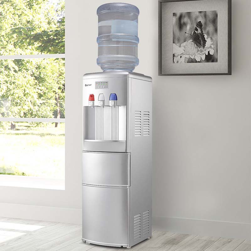 2 In 1 Top Loading Water Dispenser Built In Ice Maker 27Lbs24H Ice Machine With Child Safety Lock