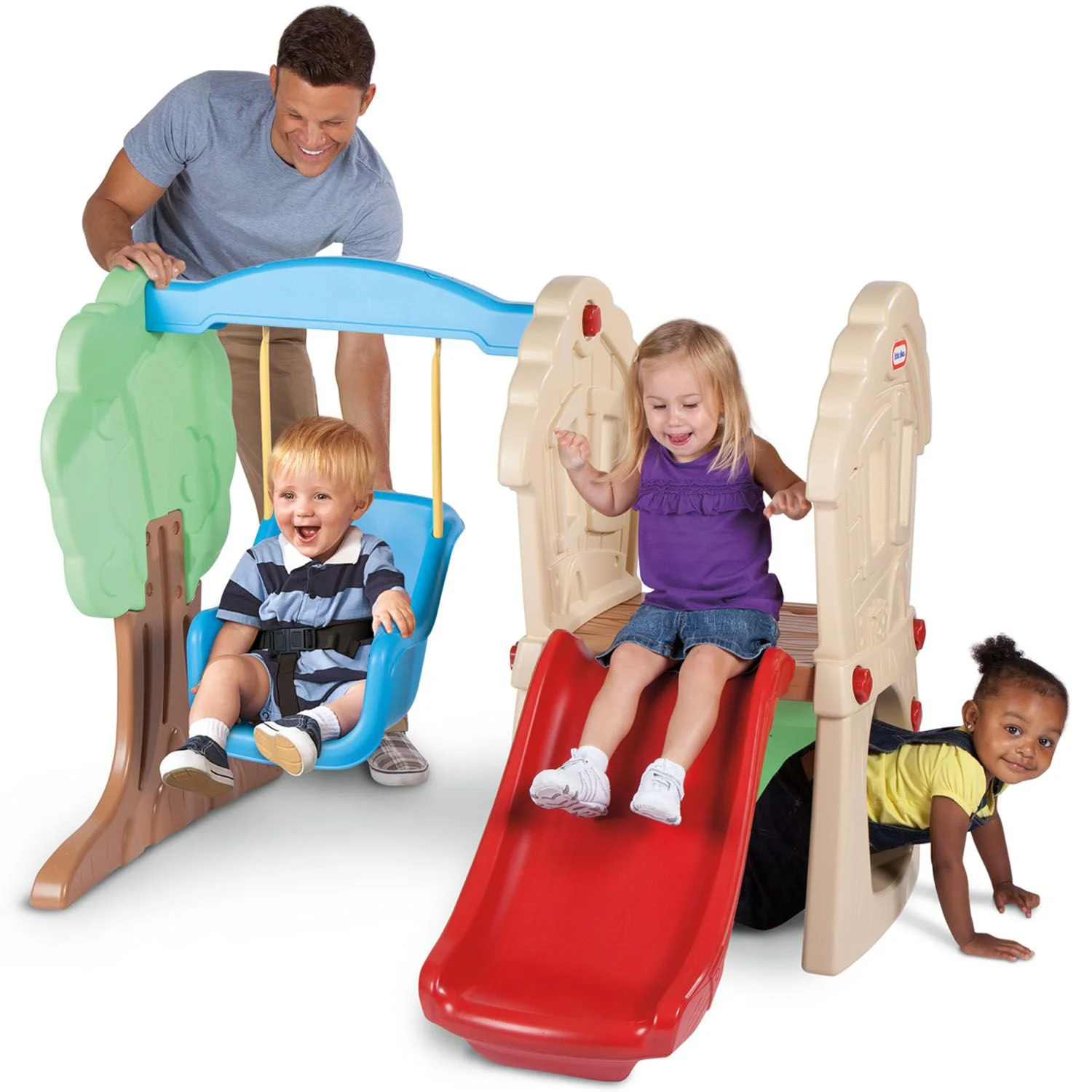 Little Tikes Hide and Seek Climber and Swing Playset, for Ages 3+, Multi-Color