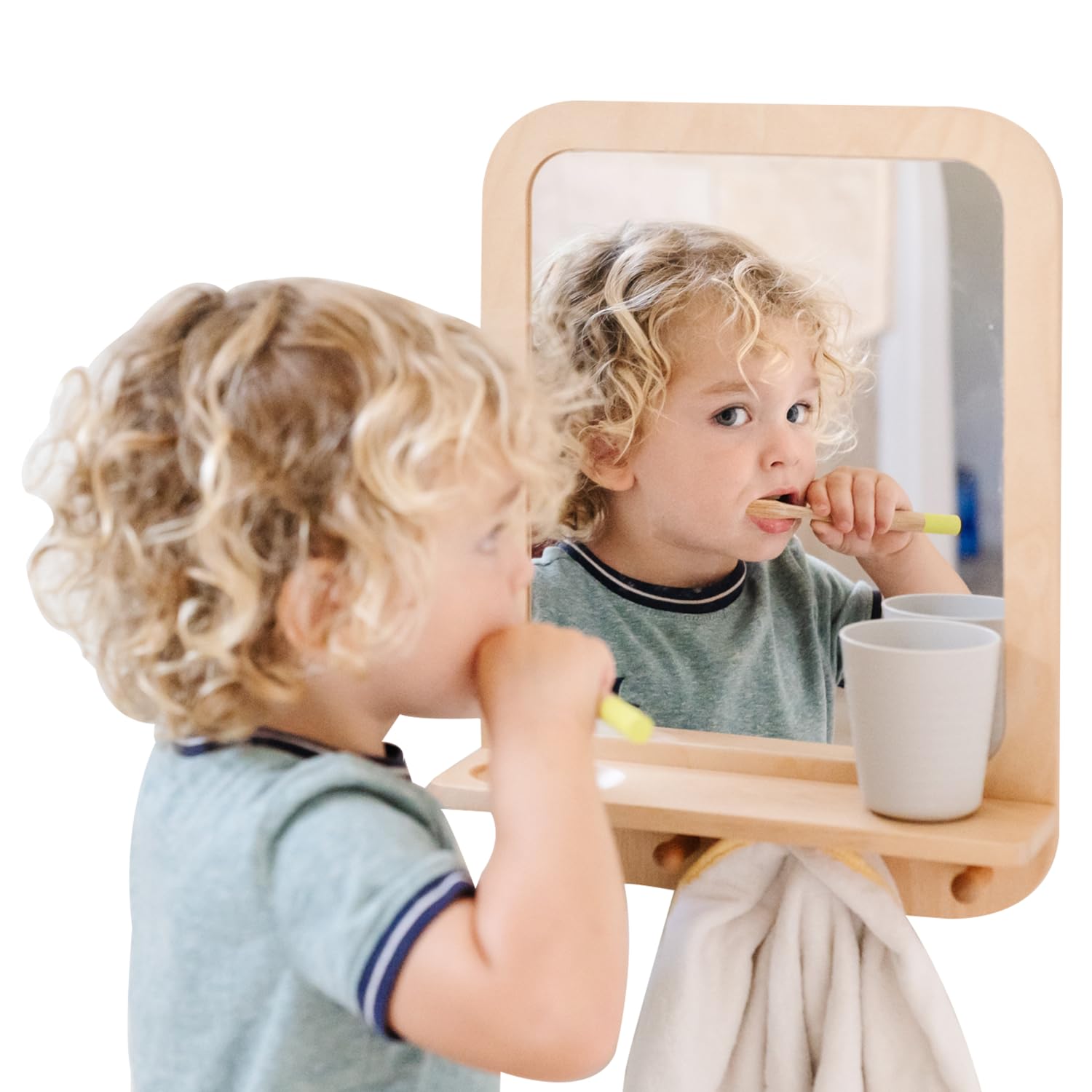 Montessori Wooden Acrylic Mirror Toddlers